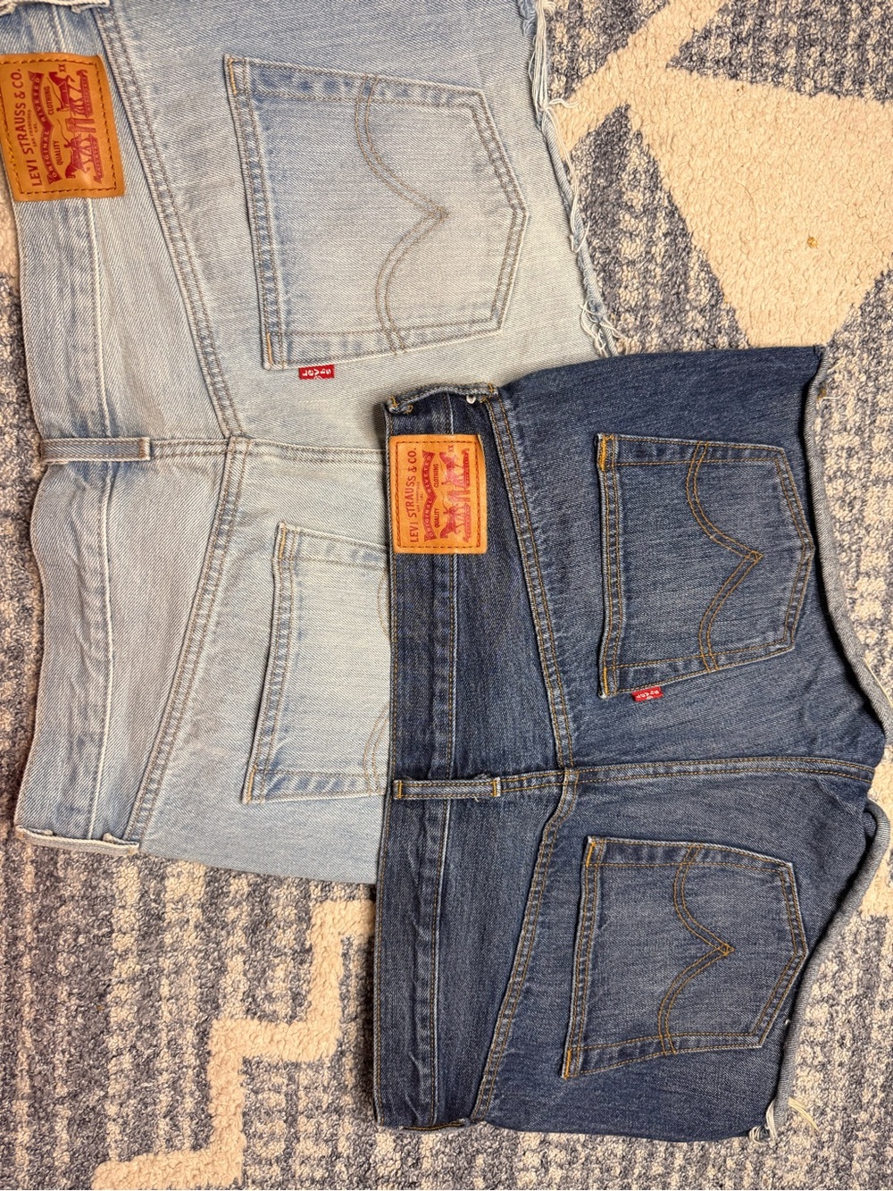 LIKE NEW Levi's BUNDLE Light Wash and Dark Wash Denim Shorts